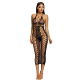 Temptation Durchsichtiger Fischnetz-Netz-Bodysuit-Unterwäscherock